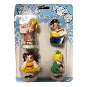 4 Unused Vintage 1950s BIRTHDAY CANDLES BOY GIRL Still in Original Package